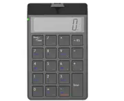 Universal Number Pad USB Numeric Keypad 19 Keys Portable Financial Accounting Number Keyboard with Screen and Calculator Keyboard-Black