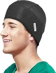 [Icefei] Motorcycle Helmets Liner | Soft Helmets Liner Skull Beanie with Glasses | Cycling Hat Beanie for Cycling, Skiing & Winter Sports Fits Under Helmets Ice Black, Black, One Size
