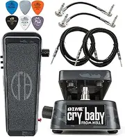 Dunlop DB01B Dime Cry Baby From Hell Wah Effects Pedal Tonebird Cable, MXR Patch, Dunlop Picks Bundle