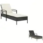 Sun Lounger with Cushion Chaise Lounge Day Bed Sun Bed Patio Poly Rattan vidaXL