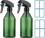 2 PCS Reusable Plant Miste Spray Bottles with 8 Waterproof Labels, 300ml 10 oz Fine Mist Spray Bottle for Cleaning Solution Gardening Trigger Water Empty Sprayer