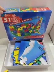 Melissa & Doug United States Map Floor Jigsaw Puzzle 51 Pieces - Multicolor