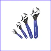 4-Piece Professional Adjustable Wrench Set in Chrome Vanadium - Comfortable Grip