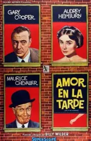 Love In The Afternoon poster Gary Cooper Audrey Hepburn bottom- 1957 Old Photo