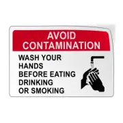 Horizontal Vinyl Stickers Wash Your Hands Before Eating Avoid Contamination A