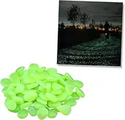 MERRYHAPY 100pcs Green Luminous Pebbles for Aquarium Glow Pebble Stones for Fish Tank Decoration