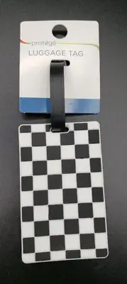 Protégé Designer Luggage Tag - "Black & White Checkered" New