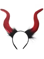 Large Red Metallic Devil Horns Costume Headband