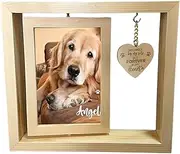 Pets Rotatable Photo Frame | Desktop Pet Decoration,Pet Memorial Picture Frame with Double-Sided Love Tag for Offices, Home, Living