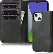 iPhone 15 Wallet Case FROLAN Premium PU Leather with Credit Card Holder Slot Flip Drop Protection Shockproof Cover 6.1 Inch(Black)