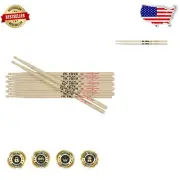 Top Quality 6-Pair American Hickory Drumsticks - 3A Size, Natural Finish