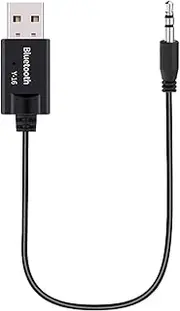 USB to 3.5mm Jack Audio Adapter,BT4.2 Receiver, 3.5mm Male AUX Audio Jack to USB Cable Adapter - Aux Cord for Car, Audio Car Stereo Jack Cables for Home Stereo/Speakers/Headphones