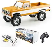 FMS 1/18 Chevrolet K10 RC Truck FCX18, Officially Licensed 4WD 2.4GHz RC Crawler 2 Speeds Switch with 900mah Battery and LED Lights, Off-Road RC Model for Adults (Yellow)