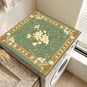 Leniutor Green Flowers Washer and Dryer Covers for the Top, 23.6" x 19.7" Non-slip Washing Machine Cover, Washer Top Protector for Laundry Kitchen Home (Vintage Lilies)
