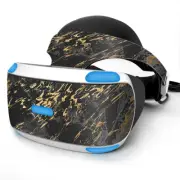 Skin Wrap for Sony Playstation PSVR Headset gold marble dark gray background