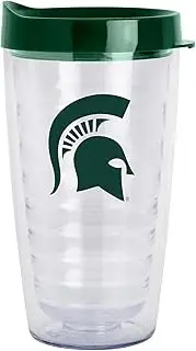 Logo Brands Michigan State 16oz Flipside Dbl Wall Clear Tumbler