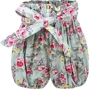 [Symunnia] Toddler Baby Girl Bowknot Ruffle Shorts Elastic High Waist Bubble Bloomers Summer Clothes