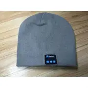 Smart Talking Keep Warm Music Beanie Hat w/ Built-in Wireless Bluetooth Stereo Earphones - Light Gray
