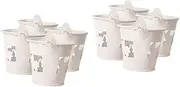 ABOOFAN 2sets Cute Mini Candy Box Bucket Creative Iron Bucket with Flower Mini Pot Design for Wedding Party 4pcs*2