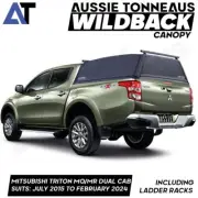 Wildback Canopy w/Racks for Mitsubishi Triton MQ-MR Dual Cab 7/15-24 Not Canvas (for: Mitsubishi)
