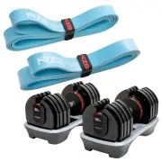 NonZero Gravity PowerDyne 80lbs Adjustable Dumbbell Set & 50lb Resistance Bands