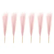 6 Pcs 17 Inch Faux Pampas Grass Artificial Boho Decor Light Pink