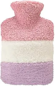 1.5 Liter Hot Water Bottle with Soft Cover, Classic Rubber Hot Water Bag for Cramps, Neck, Shoulders Pain Relief, Hot Cold Pack for Hot and Cold Therapy and Feet Warmer(Pink)