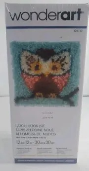 Wonderart Hoot Latch Hook Kit 12 X 12 New Sealed. Model 426112.Wall Hanging
