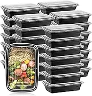 Alliebe Pack of 50 (32 oz) Meal Prep Containers, Lunch Bento Boxes with Lids, Portable Lunch Food Storage Container Kitchen Food to Take Away Camping Picnic Box Microwave