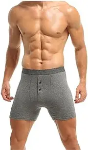 [Generic] Underwear Men's Basics Button Front Boxer Briefs