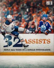 Connor McDavid Most Playoff Assists Edmonton Oilers 8x10 NHL Hockey Photo