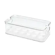 iDesign Crisp 32.5x16.2cm Egg Holder Storage Container Bin w/ Handles Clear
