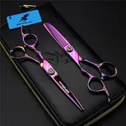 LASOUK 6.0 Inch/ 17.5 CM Left-Handed Hairdressing Scissors Set - for Salon, Barbers - Salon Multifunctional Straight Shears Teeth Scissors 6CR Stainless Steel Hair Cutting Shears Kit