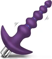 Vibrating Anal Beads Butt Plug -Flexible Silicone 16 Vibration Modes Graduated Design Anal Sex Toy Waterproof Bullet Vibrator for Men, Women and Couples