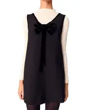 Maje Pinafore Dress with Velvet Collar