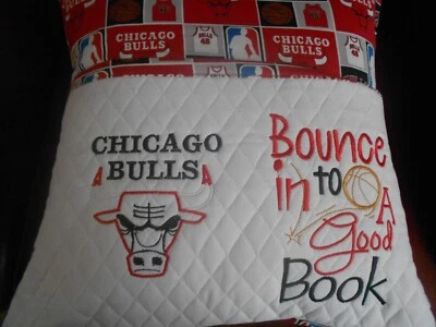 Chicago Bulls, Reading Pillow with book pocket.