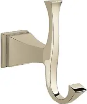 NEW! Delta DOUBLE ROBE HOOK POLISHED NBICKEL FINISH 75135-PN Dryden Collection.