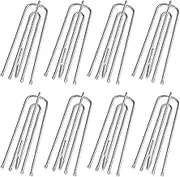 Stainless Steel Curtain Pleater Tape Hooks 75 Pack, Traverse Pleater 4 Prongs Curtain Pleat Hook Pinch Pleat Hook Clip (75)