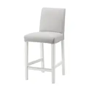 BERGMUND bar stool with backrest, white/Orrsta light grey, 62 cm
