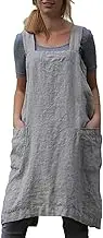 Japanese Pinafore Apron Smock Cotton Apron with Pockets Plus Size Aprons for Women