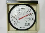 Taylor 6700 Series Indoor Outdoor Decorative 13.25 dial thermometer black/white