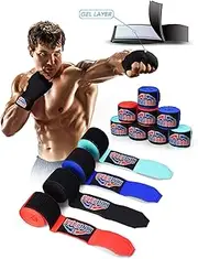 Kingroad Boxing Wraps 2022 Upgraded-Built In Gel Hand Wraps For Boxing Glove Women And Men,Semi Elastic Wrist Wraps Boxing For Kickboxing Muay Thai Mma, Boxing Hand Wraps Boxing Wraps For Boxing Glove