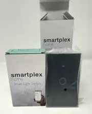 Set of 2 Smartplex Home Smart Light Switch, Black, 1 Gang - Alexa & Google Comp
