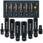8 PCS 1/2" Drive Deep Swivel Socket Set, Impact Swivel Socket Set, Universal ...