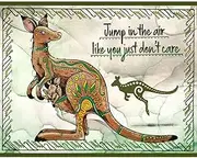 Kangaroo Stamps for Card Making DIY Scrapbooking I Love Roo,Jump in The air Like You just don'r Care Words Phrase Transparent Silicone Seal Stamping Stamps for DIY Scrapbooking Paper Crafting