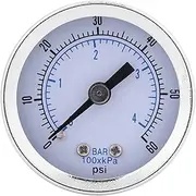 QANYEGN 0 60psi 0 4bar 1/8NPT Pressure Gauge, Fuel Pressure Gauge, Well Pump Pressure Gauge, Portable Tank Gauge for Water, Air, Oil, Dial Gauge Testing