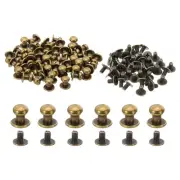 30 Sets 7mm Studs and Spikes Leather Rivets Cone Spikes Button Head Bronze