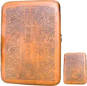 [Lorxilar] Cigarette Case for Regular Size, Red Copper Cigarette Case Vintage Can Hold 16 Cigarettes,One Size,Red
