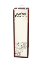 Alaskan Malamute wine box with a dog Art-Dog