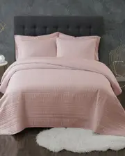 Truly Calm Antimicrobial Blush 3Pc Quilt Set